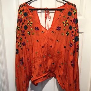 Free people beaded cropped blouse